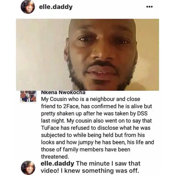 " 2face Was Picked Up By DSS Before Cancelling Planned Protest ": Facebook User Claims